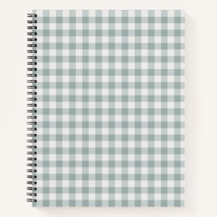 Cuaderno Sage Green Gingham Plaid Stripe