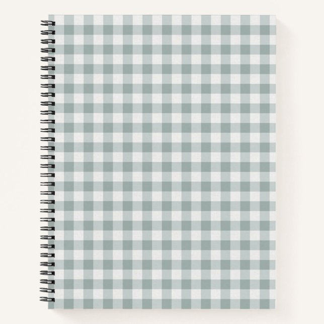 Cuaderno Sage Green Gingham Plaid Stripe (Anverso)