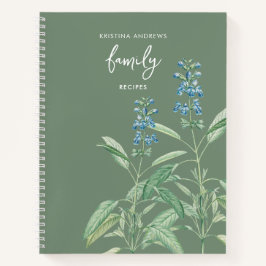 Cuaderno Sage Green Herbs Recipe Family Cookbook