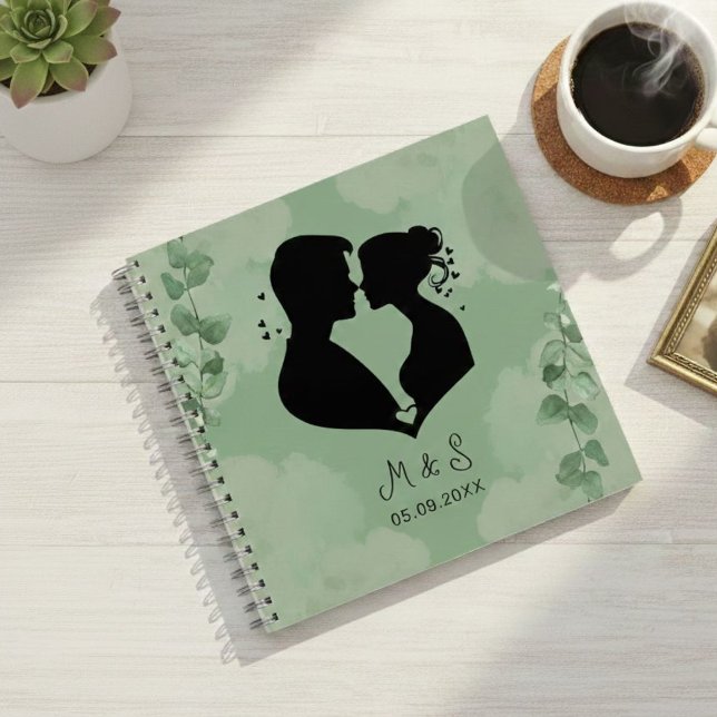 Cuaderno Sage Green Wedding Guest Book with Eucalyptus and  (Subido por el creador)