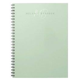 Cuaderno Sage simple GreenMinimalist con dos nombres de mon