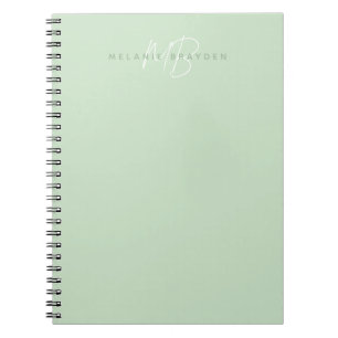 Cuaderno Sage simple GreenMinimalist con dos nombres de mon