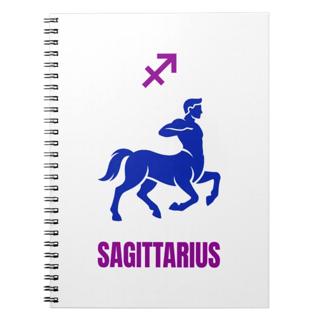Cuaderno Sagittarius Zodiac Blue Silhouette Centaur (Frente)