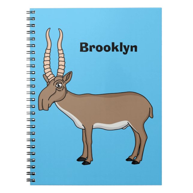 Cuaderno Saiga antelope personalizado ilustracion (Frente)