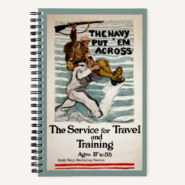 Cuaderno Sailor Wading Mientras Lleva A Un Soldado En Hombr (Anverso)