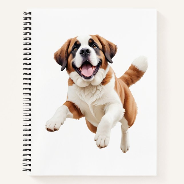 Cuaderno Saint Bernard Feliz Diversión Jugadora Saltando Al (Anverso)
