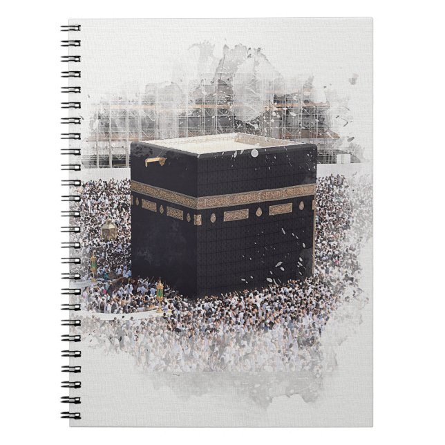 Cuaderno Saint Kaaba, Masjid Al Haram, acuarela ilustrada (Frente)