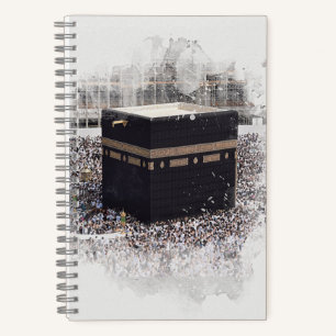 Cuaderno Saint Kaaba, Masjid Al Haram, acuarela ilustrada