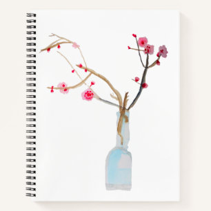 Cuaderno Sakura de acuarela flor de cerezo rosa