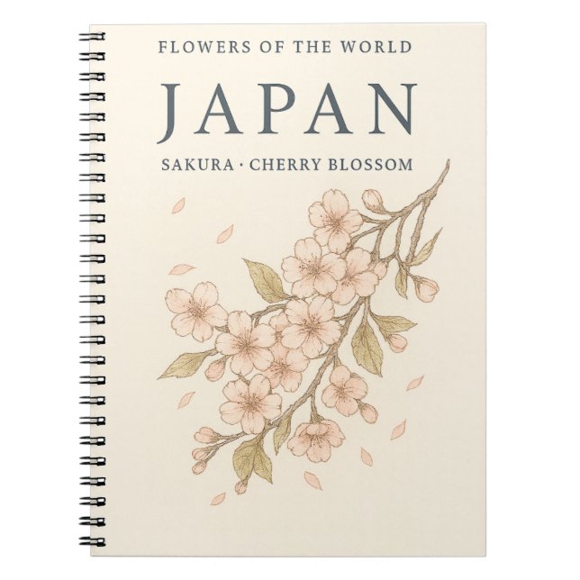 Cuaderno Sakura – Flor de Cerezo de Japón (Frente)