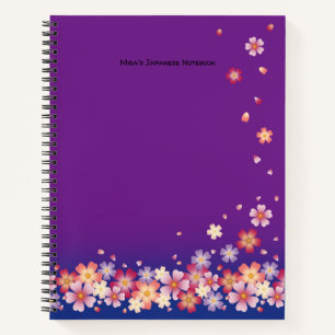 Cuaderno Sakura florece en una Personalizado morada estudia