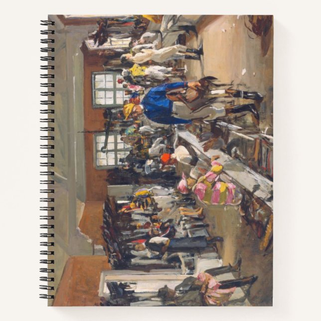 Cuaderno Sala de vestir de los Jockeys en el hipódromo Asco (Anverso)