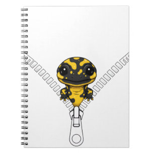 Cuaderno Salamandra negra amarilla linda Peek