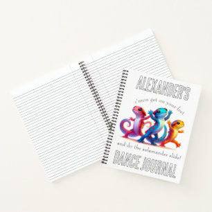 Cuaderno Salamandras coloridas hacen la diapositiva de Sala