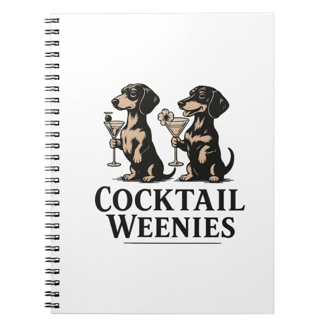 Cuaderno Salchichas de cóctel Perrito dachshund divertido (Frente)