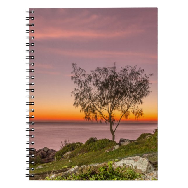 Cuaderno Salida del sol en la playa Armação (Frente)