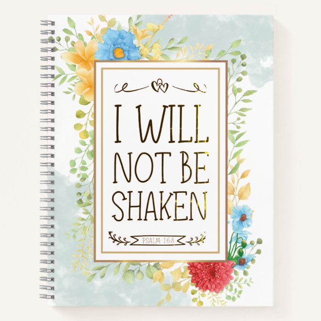 Cuaderno Salmo 16 8 No seré cristiano bíblico sacudido (Anverso)