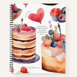 Cuaderno Salmo 20:4 | Postre de cumpleaños | Color múltiple