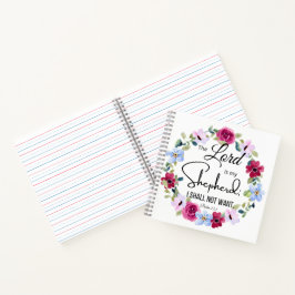 Cuaderno Salmo 23:1 El Señor es mi Biblia Floral Pastora