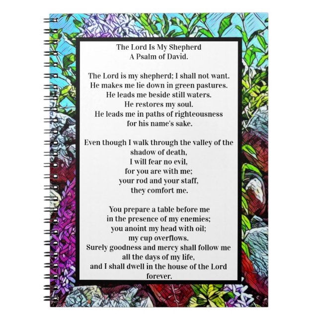 Cuaderno Salmo 23 cita bíblica (Frente)