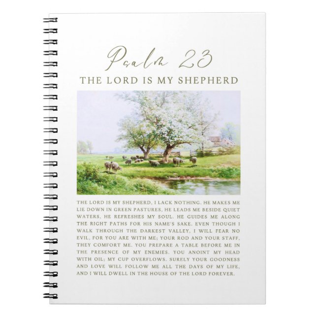 Cuaderno Salmo 23 NIV El Señor es mi Pastor (Frente)