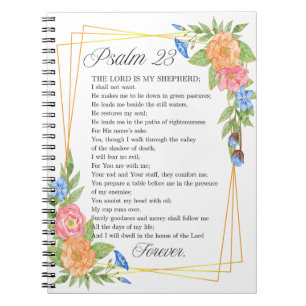 Cuaderno Salmo 23 NKJV Acuarela Botánica Biblia Escritura