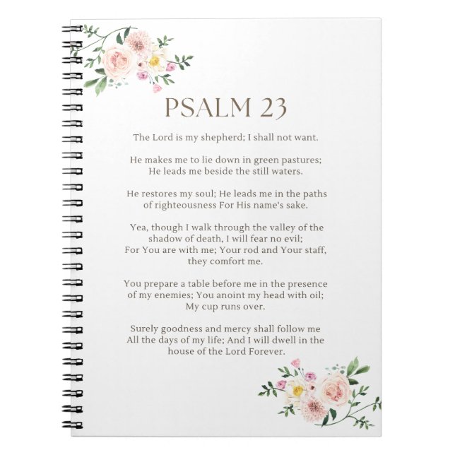 Cuaderno Salmo 23 NKJV El Señor es mi Pastor (Frente)