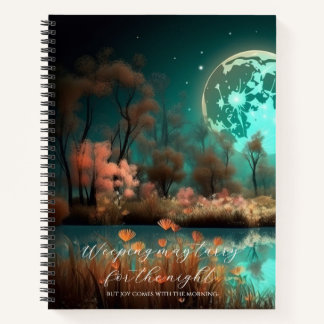 Cuaderno Salmo 30:5 Green Moon Personalizado