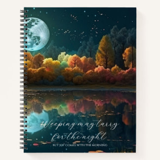 Cuaderno Salmo 30:5 Lago de Luna Llena Personalizado
