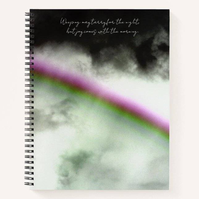 Cuaderno Salmo 30:5 Nubes Oscuras Arcoíris Personalizado (Anverso)