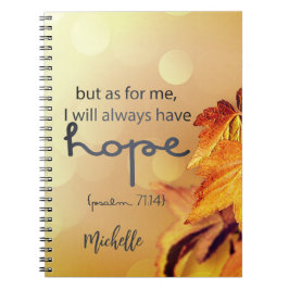 Cuaderno Salmo 71:14 Siempre tendré ESPERANZA Personalizada