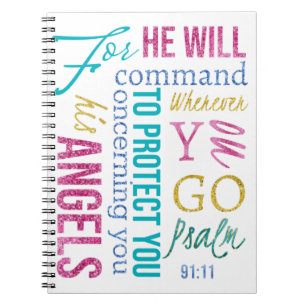 Cuaderno Salmo 91:11 Ángel Scripture Rezo Diario Sermón