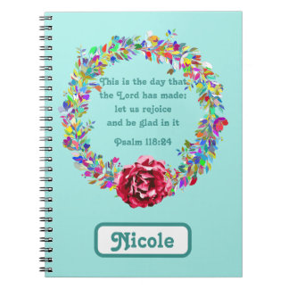 Cuaderno Salmo ascendente 118:24 Nombre colorido de la flor
