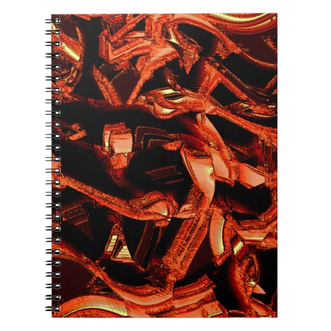 Cuaderno Salmón coral o oscuro destruido, fondo negro (Frente)