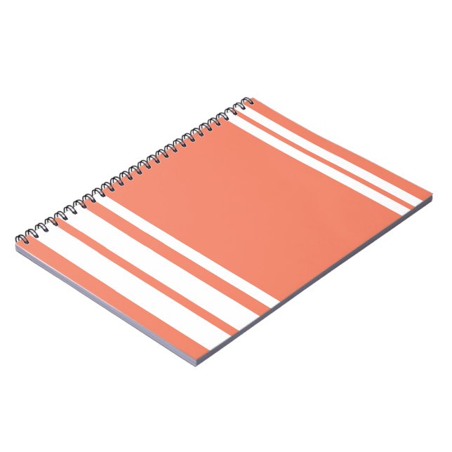 Cuaderno Salmón : Líneas modernas en blanco (Lado Izquierdo)