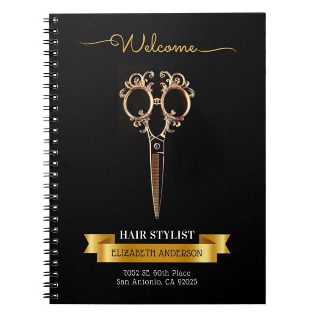Cuaderno Salón de belleza con estilo de pelo profesional (Frente)