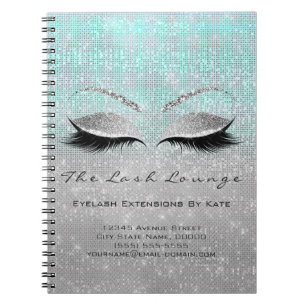 Cuaderno Salón de belleza de maquillaje Blue Aqua Gris plat