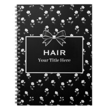 Salón de Belleza Floral Blanco y Negro Peluquero E