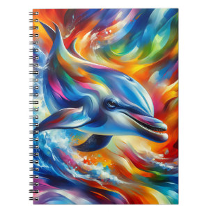 Cuaderno Salpicadura de delfín radiante: arte de alegría oc