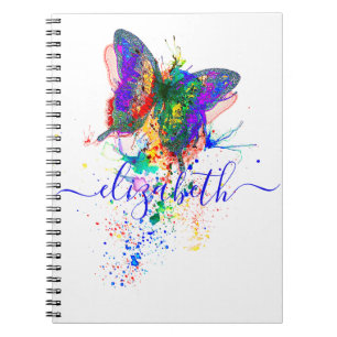 Cuaderno Salpicadura de mariposa personalizada