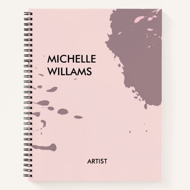 Cuaderno Salpicadura de pintura abstracta de melocotón beig (Anverso)