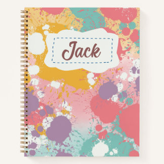 Cuaderno Salpicadura de pintura colorida personalizada