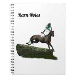 Cuaderno Saltando Jockey De Caballo En Un Bloc De Notas De
