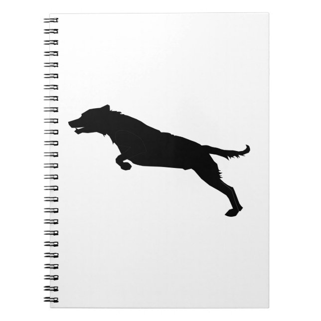 Cuaderno Saltando la silueta de perro (Frente)