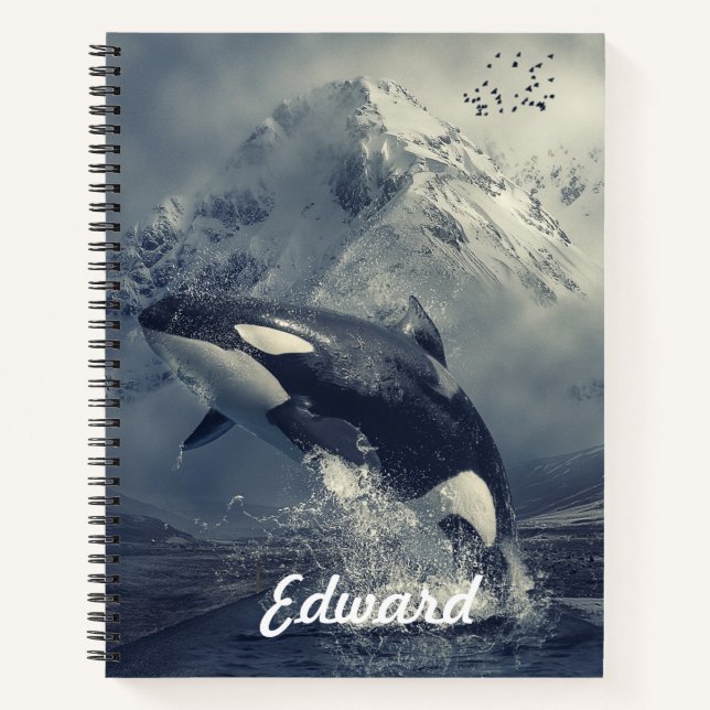 Cuaderno Salto de ballenas salvaje (Anverso)
