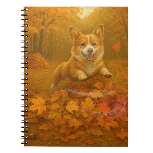 Cuaderno Salto de hoja de Corgi (Frente)