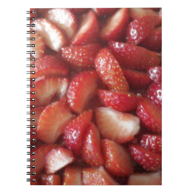Cuaderno Saltos de fresa, refrigerios saludables, fruta roj (Frente)