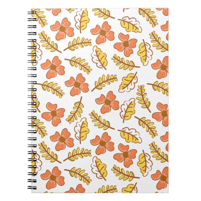 Cuaderno Saltos de otoño cálidos con flores (Frente)