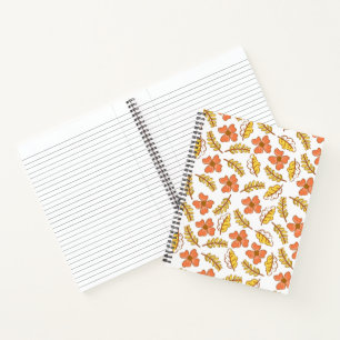 Cuaderno Saltos de otoño cálidos con flores