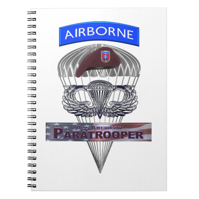 Cuaderno Saltos de paracaidista de acero a la pestaña aérea (Frente)